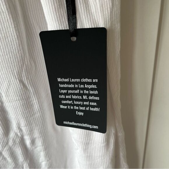 Michael Lauren Richard White Fitted Tank Dress with Slit Neck Size large NWT - Picture 4 of 10